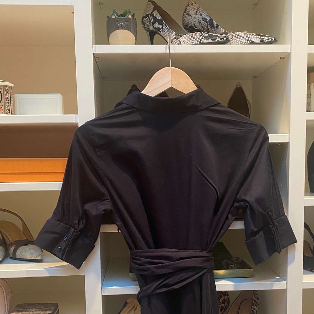 Alfani Elegant Black MIDI Faux Wrap Summer Dress. EUC. Size 4 - Picture 8 of 13